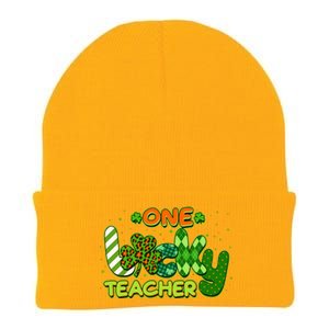 Funny Cute St Patrick's Day One Lucky Teacher Knit Cap Winter Beanie