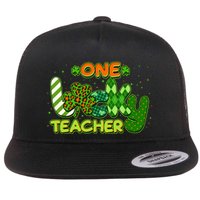 Funny Cute St Patrick's Day One Lucky Teacher Flatbill Hat