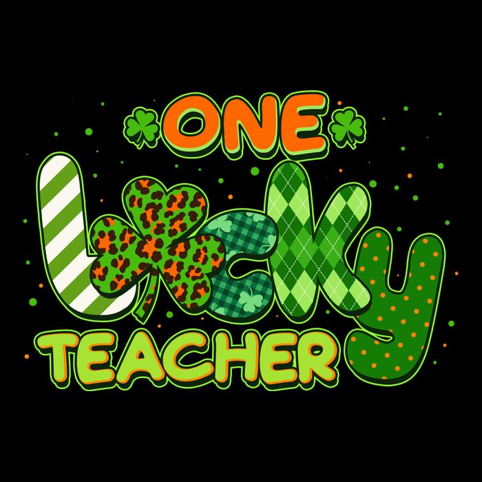 Funny Cute St Patrick's Day One Lucky Teacher Flatbill Hat