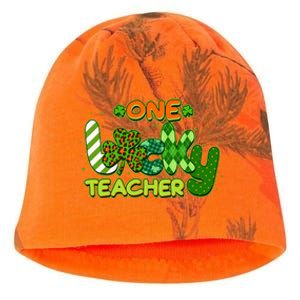 Funny Cute St Patrick's Day One Lucky Teacher Kati - Camo Knit Beanie