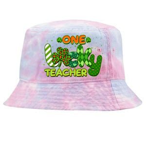 Funny Cute St Patrick's Day One Lucky Teacher Tie-Dyed Bucket Hat