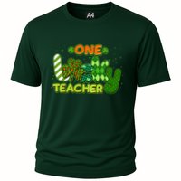 Funny Cute St Patrick's Day One Lucky Teacher Cooling Performance Crew T-Shirt