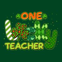 Funny Cute St Patrick's Day One Lucky Teacher Cooling Performance Crew T-Shirt