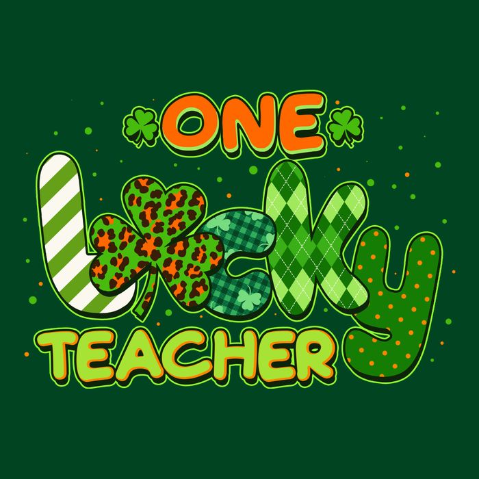 Funny Cute St Patrick's Day One Lucky Teacher Cooling Performance Crew T-Shirt