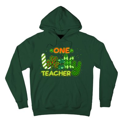 Funny Cute St Patrick's Day One Lucky Teacher Hoodie