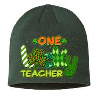 Funny Cute St Patrick's Day One Lucky Teacher Sustainable Beanie