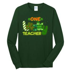 Funny Cute St Patrick's Day One Lucky Teacher Tall Long Sleeve T-Shirt