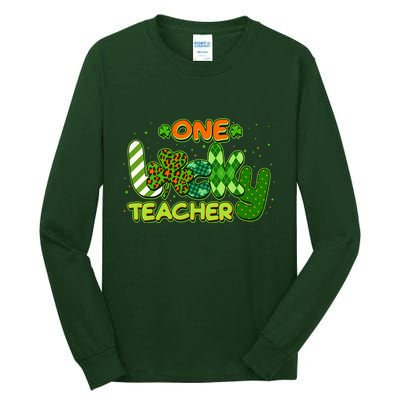 Funny Cute St Patrick's Day One Lucky Teacher Tall Long Sleeve T-Shirt