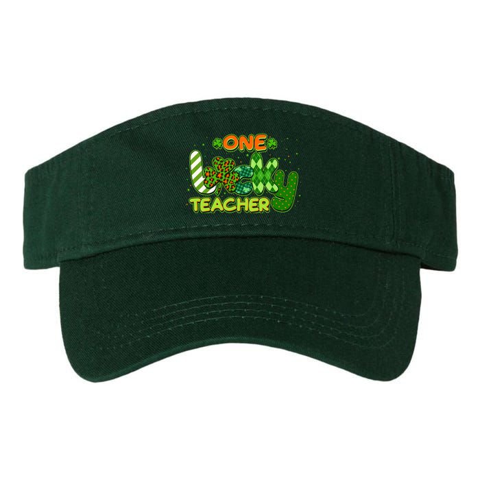 Funny Cute St Patrick's Day One Lucky Teacher Valucap Bio-Washed Visor