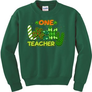 Funny Cute St Patrick's Day One Lucky Teacher Kids Sweatshirt