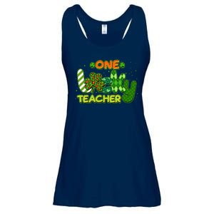 Funny Cute St Patrick's Day One Lucky Teacher Ladies Essential Flowy Tank