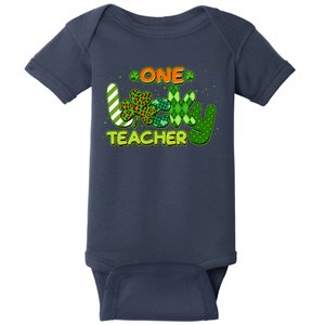 Funny Cute St Patrick's Day One Lucky Teacher Baby Bodysuit