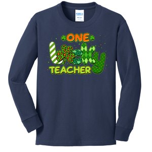 Funny Cute St Patrick's Day One Lucky Teacher Kids Long Sleeve Shirt