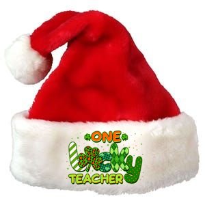 Funny Cute St Patrick's Day One Lucky Teacher Premium Christmas Santa Hat