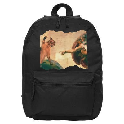 Funny Cat Swatting Gods Hand Parody Cat The Divine Swipe 16 in Basic Backpack