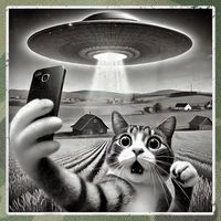 Funny Cat Selfie With Alien UFO Cat Legacy Tie Dye Trucker Hat
