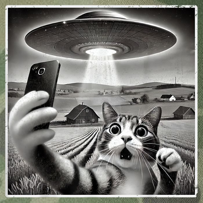 Funny Cat Selfie With Alien UFO Cat Legacy Tie Dye Trucker Hat