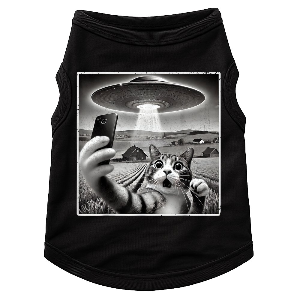 Funny Cat Selfie With Alien UFO Cat Doggie Tank