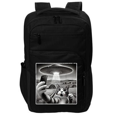 Funny Cat Selfie With Alien UFO Cat Impact Tech Backpack