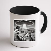 Funny Cat Selfie With Alien UFO Cat Mug
