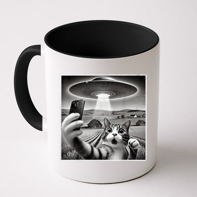 Funny Cat Selfie With Alien UFO Cat Mug