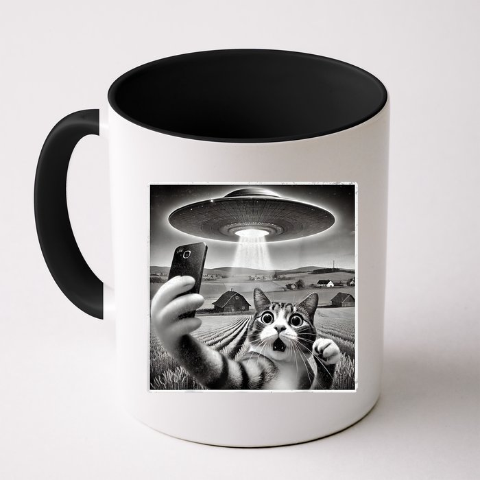 Funny Cat Selfie With Alien UFO Cat Mug
