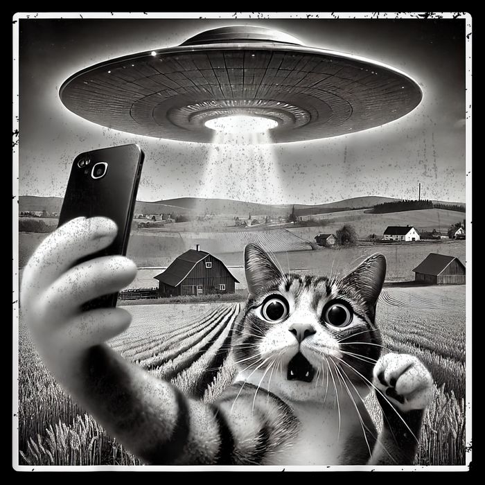 Funny Cat Selfie With Alien UFO Cat Mug