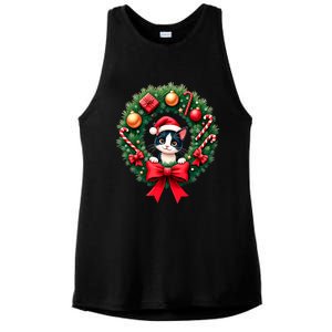 Funny Cat Santa Advent Crown Christmas Cats Lover Cat Mom Meaningful Gift Ladies PosiCharge Tri-Blend Wicking Tank