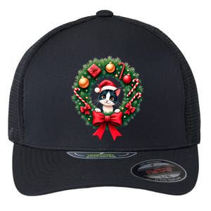 Funny Cat Santa Advent Crown Christmas Cats Lover Cat Mom Meaningful Gift Flexfit Unipanel Trucker Cap