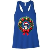 Funny Cat Santa Advent Crown Christmas Cats Lover Cat Mom Meaningful Gift Women's Racerback Tank