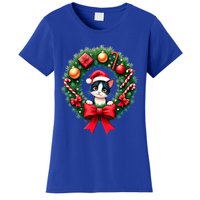 Funny Cat Santa Advent Crown Christmas Cats Lover Cat Mom Meaningful Gift Women's T-Shirt