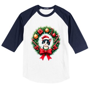 Funny Cat Santa Advent Crown Christmas Cats Lover Cat Mom Meaningful Gift Baseball Sleeve Shirt