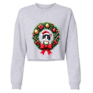 Funny Cat Santa Advent Crown Christmas Cats Lover Cat Mom Meaningful Gift Cropped Pullover Crew