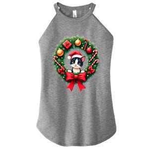 Funny Cat Santa Advent Crown Christmas Cats Lover Cat Mom Meaningful Gift Women's Perfect Tri Rocker Tank