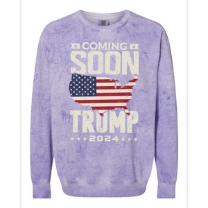 Funny Coming Soon Donald Trump 2024 Political Rally Cute Gift Colorblast Crewneck Sweatshirt