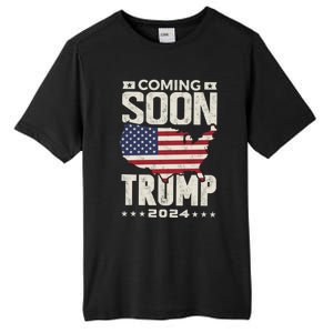 Funny Coming Soon Donald Trump 2024 Political Rally Cute Gift Tall Fusion ChromaSoft Performance T-Shirt