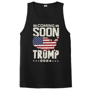 Funny Coming Soon Donald Trump 2024 Political Rally Cute Gift PosiCharge Competitor Tank