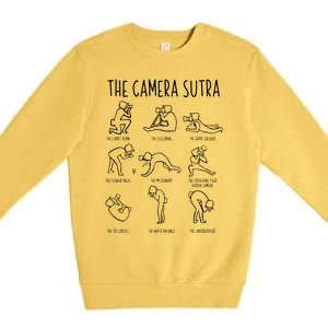 Funny Camera Sutra Photographer Photography Gift Men Women Premium Crewneck Sweatshirt