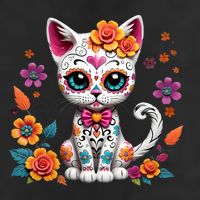 Floral Cat Sugar Skull Day Of The Dead Dia De Los Muertos Adult Drive Performance Visor
