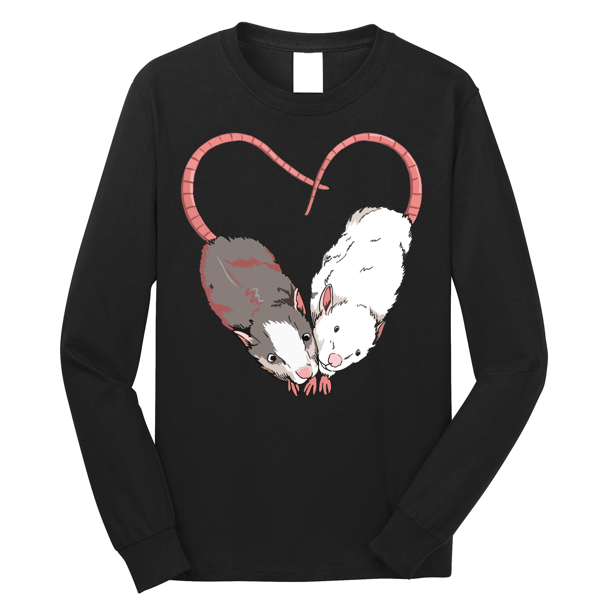 Funny Cute Small Rodent Pet Happy Heart Love Rat Lovers Long Sleeve Shirt