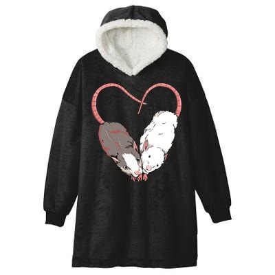 Funny Cute Small Rodent Pet Happy Heart Love Rat Lovers Hooded Wearable Blanket