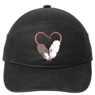 Funny Cute Small Rodent Pet Happy Heart Love Rat Lovers 7-Panel Snapback Hat
