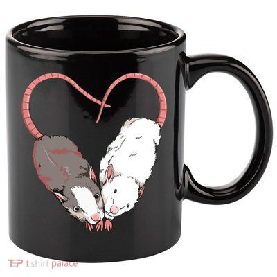 Funny Cute Small Rodent Pet Happy Heart Love Rat Lovers 11oz C Handle Ceramic Mug