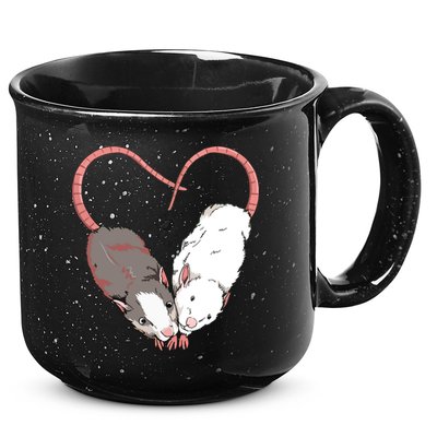 Funny Cute Small Rodent Pet Happy Heart Love Rat Lovers 15oz Campfire Ceramic Mug