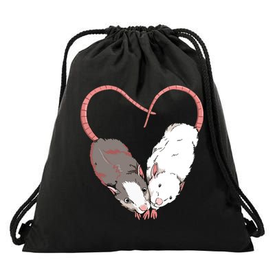 Funny Cute Small Rodent Pet Happy Heart Love Rat Lovers Drawstring Bag