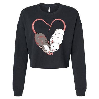Funny Cute Small Rodent Pet Happy Heart Love Rat Lovers Cropped Pullover Crew