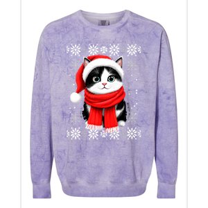 Funny Cat Santa Christmas Ugly Cats Lover Cat Mom Cute Gift Colorblast Crewneck Sweatshirt