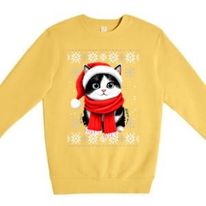 Funny Cat Santa Christmas Ugly Cats Lover Cat Mom Cute Gift Premium Crewneck Sweatshirt