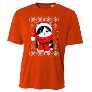 Funny Cat Santa Christmas Ugly Cats Lover Cat Mom Cute Gift Cooling Performance Crew T-Shirt