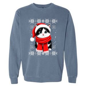 Funny Cat Santa Christmas Ugly Cats Lover Cat Mom Cute Gift Garment-Dyed Sweatshirt